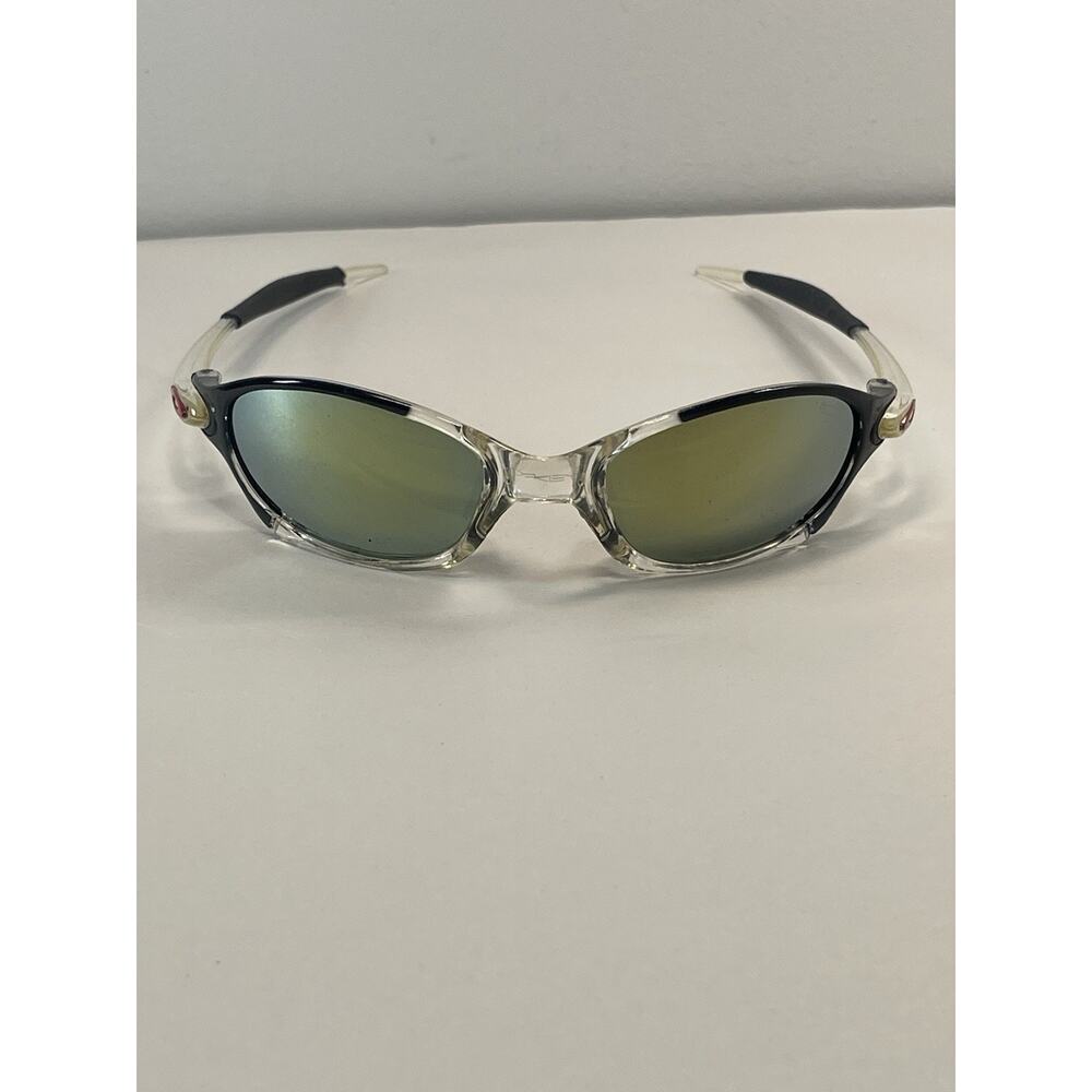 Oakley Sport Sunglasses Black Clear Frame Red Icons w/ Case - Picture 9 of 10